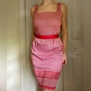 Vintage checkered picnic style midi dress